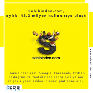 Sahibinden.com, aylık 45,3 milyon kullanıcıya ulaştı