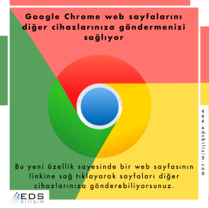 Google Chrome web sayfalarını diğer cihazlarınıza göndermenizi sağlıyor